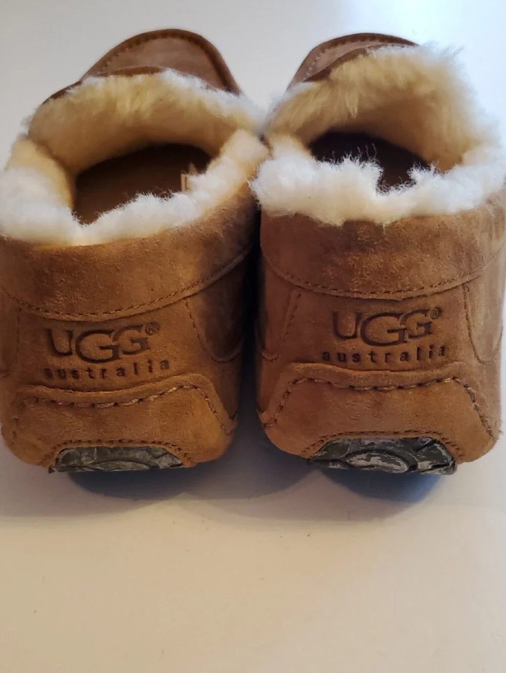 UGG Men's Chestnut Suede Shearling-Lined Slip-On Loafers
